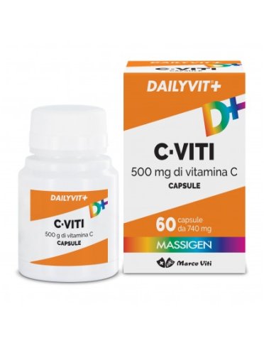 Massigen dailyvit+ c-viti 500 mg - integratore di vitamina c per difese immunitarie - 60 capsule