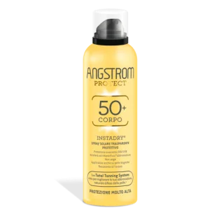 Angstrom Protect InstaDry - Spray Solare Corpo Trasparente con Protezione Molto Alta SPF 50+ - 150 ml