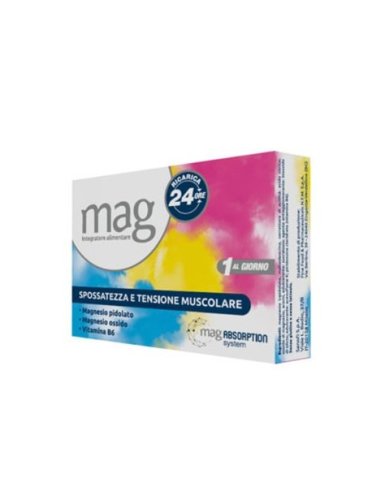 Mag ricarica 24 ore - integratore di magnesio per stanchezza fisica e mentale - formato bipack 2 x 10 bustine
