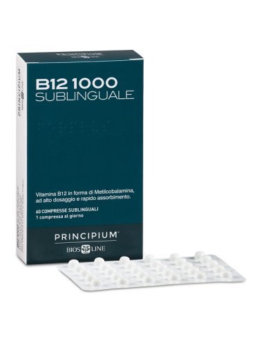 Principium b12 1000 - integratore per stanchezza fisica e mentale - 60 compresse sublinguali