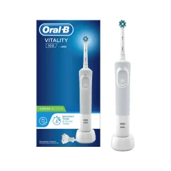 Oral-B Power Vitality D100 - Spazzolino Elettrico Cross Action - Colore Bianco