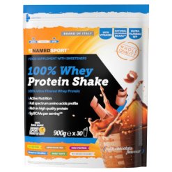 Named Sport 100% Whey Protein Shake Cioccolato al Latte Proteine per Massa Muscolare 900 g