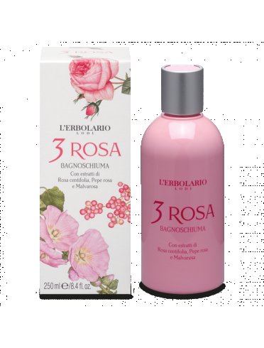L'erbolario 3 rosa bagnoschiuma profumato 250 ml