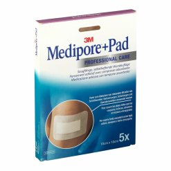 3M Medipore + Pad Medicazione Sterile 10x10 cm - 5 Pezzi