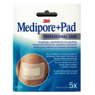 3M Medipore + Pad Medicazione Sterile 5x7,2 cm - 5 Pezzi