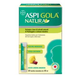 Aspi Gola Natura - Trattamento del Mal di Gola e della Tosse - 16 Bustine Monodose
