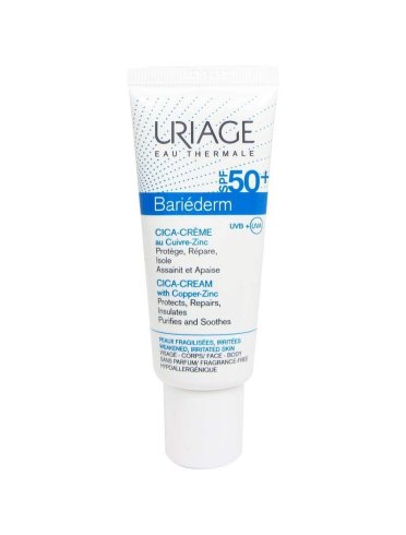 Uriage bariederm cica creme - crema corpo lenitiva con protezione solare molto alta spf 50+ - 40 ml