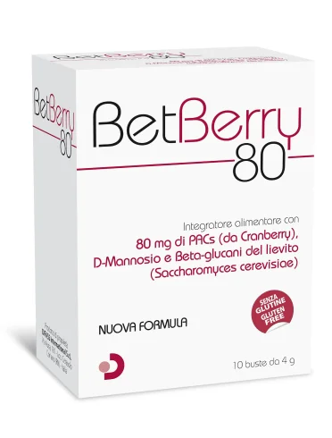 Betberry 80 integratore vie urinarie 10 bustine Betberry 80 integratore vie urinarie 10 bustine