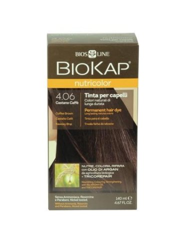 Biokap nutricolor - tinta per capelli colore 4.06 castano caffè - 140 ml