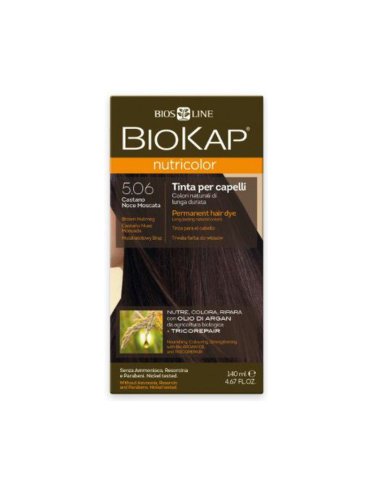 Biokap nutricolor - tinta per capelli colore 5.06 castano noce moscata - 140 ml
