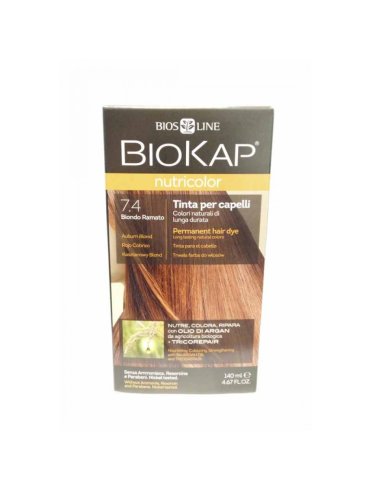 Biokap nutricolor - tinta per capelli colore 7.4 biondo ramato - 140 ml