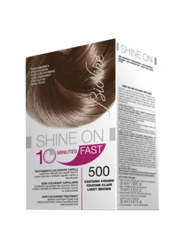 Bionike shine on 10 minutes fast - tintura permanente capelli - colore 500 castano chiaro Bionike shine on 10 minutes fast - tintura permanente capelli - colore 500 castano chiaro