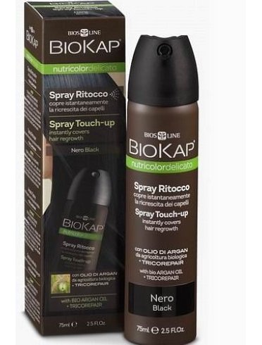 Biokap nutricolor - spray capelli delicato ritocco nero - 75 ml