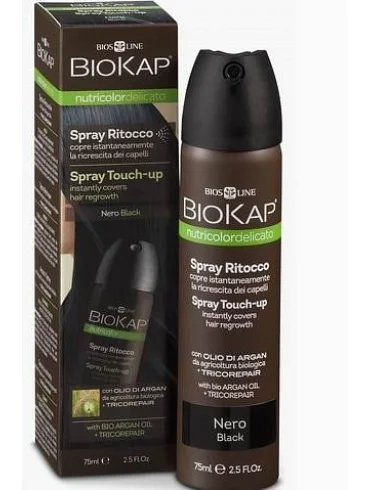Biokap nutricolor - spray capelli delicato ritocco nero - 75 ml Biokap nutricolor - spray capelli delicato ritocco nero - 75 ml