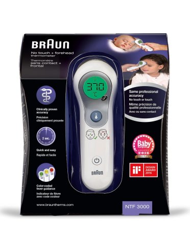 Braun termometro 2 in 1 no-touch+frontale