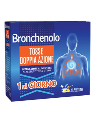 Bronchenolo tosse doppia azione - integratore per tosse secca - 10 bustine