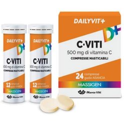 Massigen Dailyvit+ C-Viti 500 mg - Integratore di Vitamina C per Difese Immunitarie - 24 Compresse Masticabili