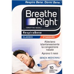 Breathe Right Cerotti Nasali Classici Standard per Respirare Meglio 10 Pezzi