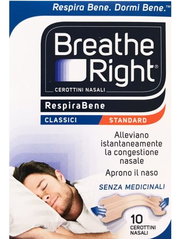 Breathe right cerotti nasali classici standard per respirare meglio 10 pezzi