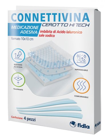 Connettivina hi-tech - cerotto per medicazione misura 10 x 10 cm - 4 pezzi