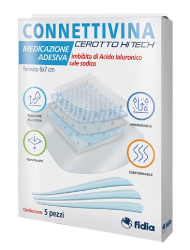 Connettivina hi-tech - cerotto per medicazione misura 6 x 7 cm - 5 pezzi