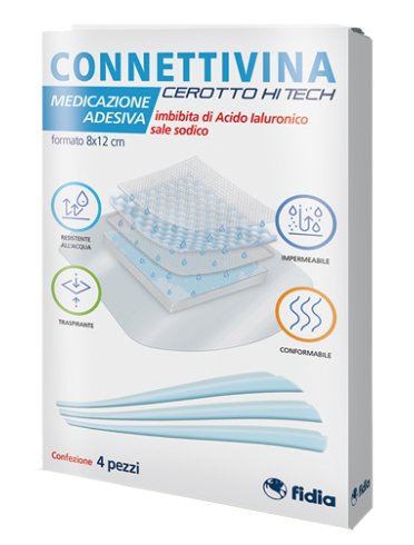 Connettivina hi-tech - cerotto per medicazione misura 8 x 12 cm - 4 pezzi