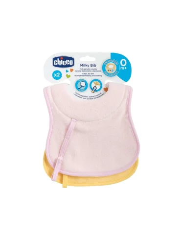 Chicco bavagline rosa/giallo in tessuto 0m+ 2 pezzi Chicco bavagline rosa/giallo in tessuto 0m+ 2 pezzi