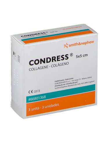 Condress - medicazione con collagene equino misura 5 x 5 cm - 3 pezzi