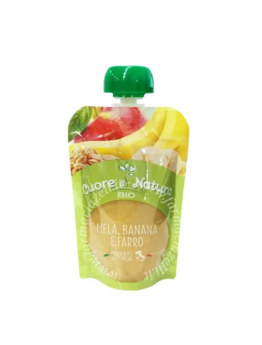 Cuore di natura pouch mela banana farro 100 g Cuore di natura pouch mela banana farro 100 g