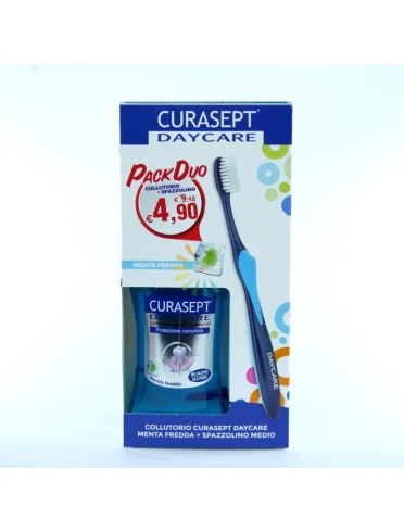Curasept daycare collutorio menta fredda + spazzolino daycare medio Curasept daycare collutorio menta fredda + spazzolino daycare medio
