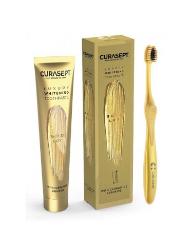 Curasept gold luxury - dentifricio al carbone attivo 75 ml + spazzolino
