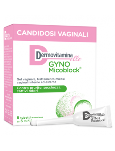 Dermovitamina gynomicoblock - gel per micosi vaginale - 8 tubetti monodose