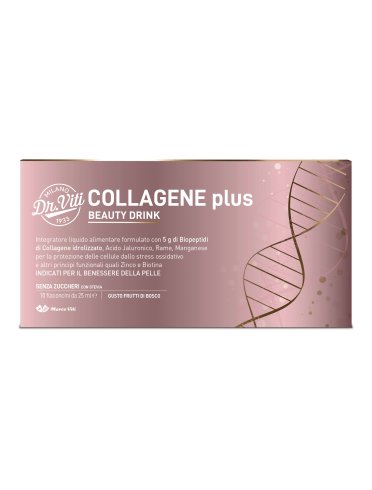Dr. viti collagene beauty drink plus - integratore per il benessere della pelle - 10 flaconi x 25 ml
