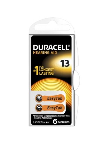Duracell easy tab 13 arancio batteria per apparecchio acustico