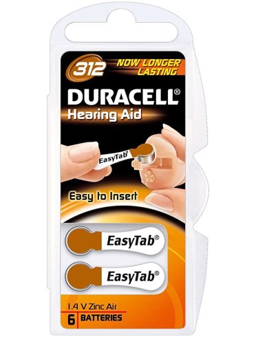 Duracell easy tab 312 marrone batteria per apparecchio acustico