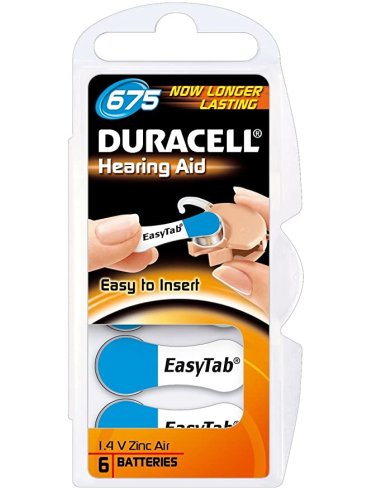 Duracell easy tab 675 blu batteria per apparecchio acustico