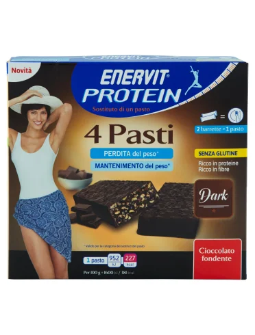 Enervit protein 4 pasti dark 8 barrette da 30 g Enervit protein 4 pasti dark 8 barrette da 30 g