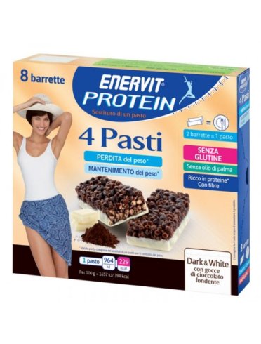 Enervit protein 4 pasti dark & white 8 barrette 29 g