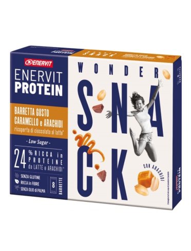 Enervit protein snack barretta proteica caramello e arachidi 8 pezzi