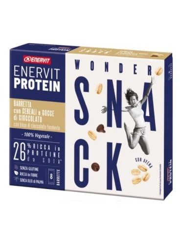 Enervit protein snack cereali cioccolato vegetale 8 barrette27 g Enervit protein snack cereali cioccolato vegetale 8 barrette27 g