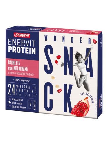 Enervit protein snack melograno riso soffiato vegetale 8 barrette 27 g