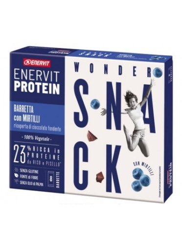 Enervit protein snack mirtillo cioccolato vegetale 8 barrette 30 g