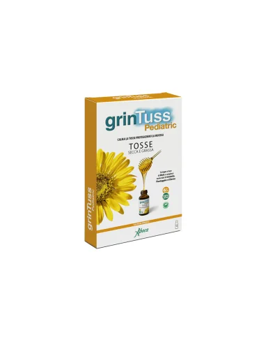 Aboca grintuss pediatric - trattamento della tosse secca e grassa per bambini - sciroppo 12 flaconcini monodose Aboca grintuss pediatric - trattamento della tosse secca e grassa per bambini - sciroppo 12 flaconcini monodose