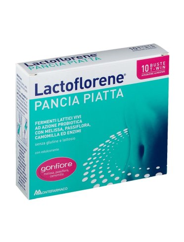 Lactoflorene pancia piatta - integratore per l'equilibrio della flora intestinale - 10 bustine