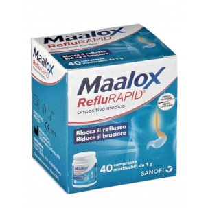 Maalox RefluRAPID - Trattamento di Acidità e Reflusso - 40 Compresse Masticabili