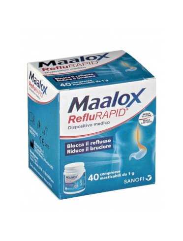 Maalox reflurapid - trattamento di acidità e reflusso - 40 compresse masticabili