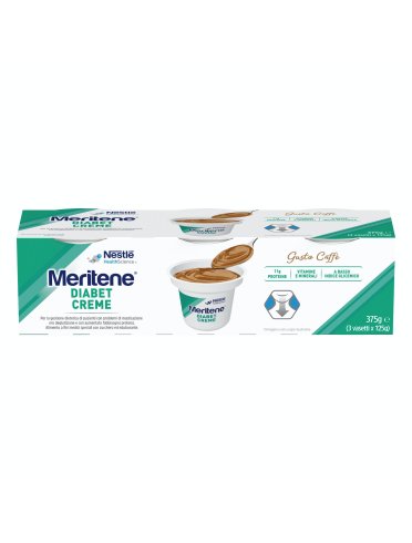 Meritene diabet creme - gusto caffe - 3 vasetti da 125 g