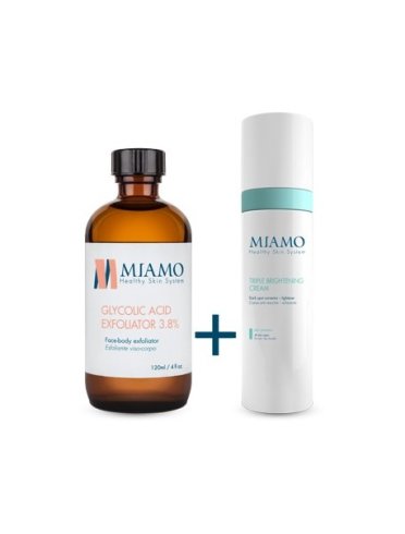 Miamo kit glycolic acid exfoliator 3,8% 120 ml + triple brightening cream 50 ml