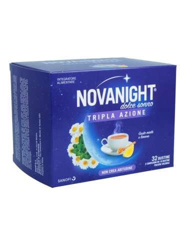 Novanight dolce sonne tripla azione - integratore per favorire il sonno - tisana 32 bustine
