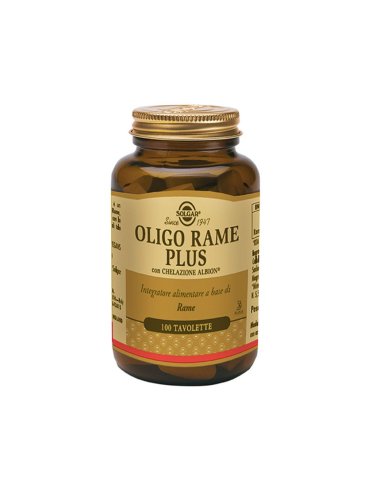 Solgar oligo rame plus - integratore di rame - 100 tavolette